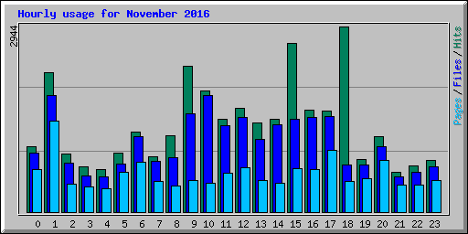 Hourly usage for November 2016