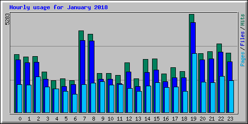 Hourly usage for January 2018