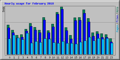 Hourly usage for February 2018