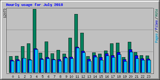 Hourly usage for July 2018