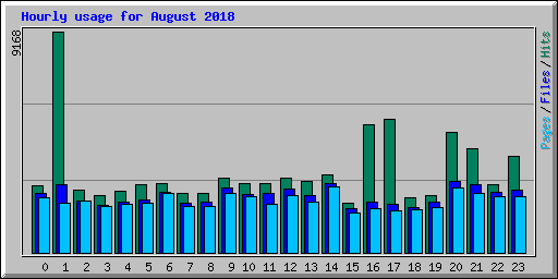 Hourly usage for August 2018
